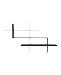 3-Tier Ladder Cantilever Cubby Accent Wall Shelf with Criss Cross Asymmetrical Modern Design
