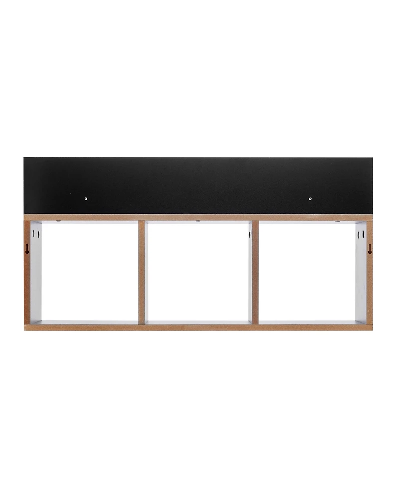 Danya B Modern 3 Cube Floating Wall Shelf with Display Ledge, Easy to Hang Wall Mounted Triple Cubby Shelf