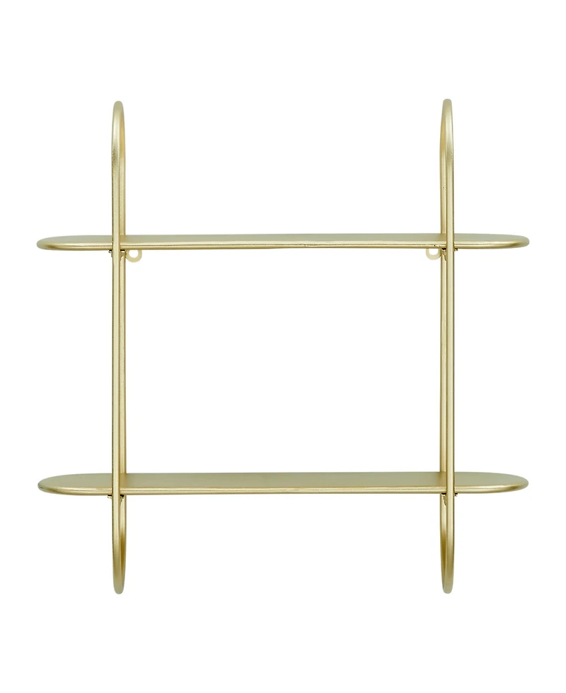 Danya B Two-Tier Warm Metal Hanging Bracket Wall Mounted Shelf