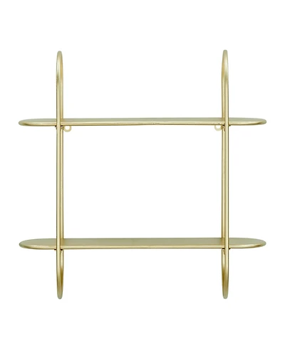 Danya B Two-Tier Warm Metal Hanging Bracket Wall Mounted Shelf