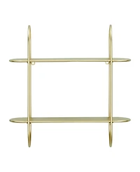 Danya B Two-Tier Warm Metal Hanging Bracket Wall Mounted Shelf