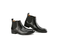 Gino Vitale Men's Handcrafted Genuine Leather Chelsea Brogue Dress Boot