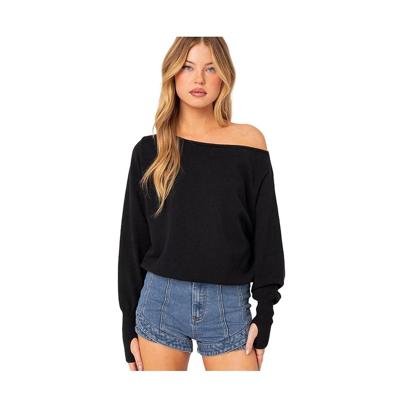 Edikted Women's Off Shoulder Oversized Sweater