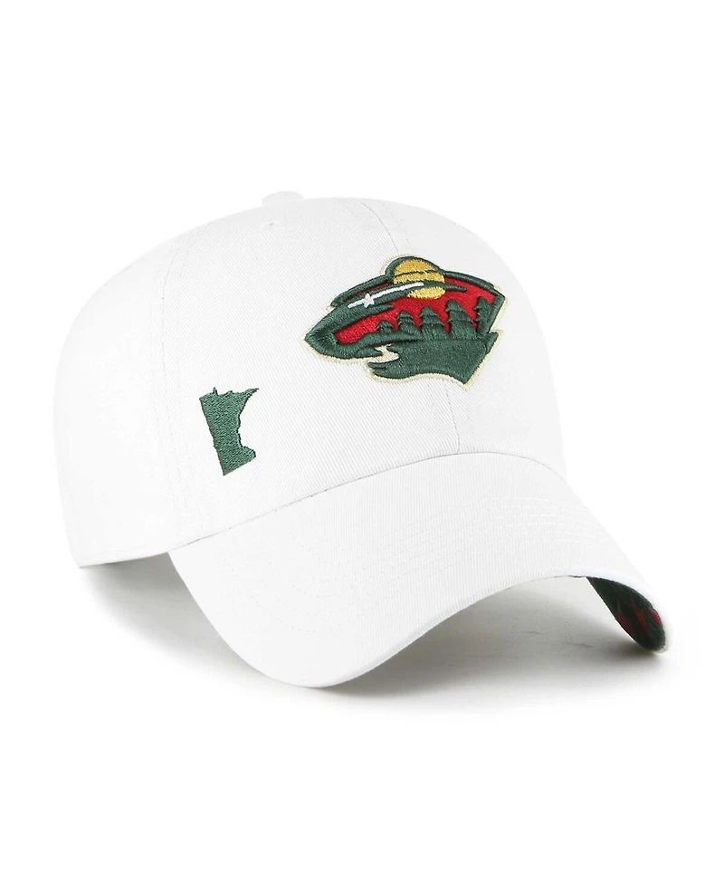 Women's '47 Brand White Minnesota Wild Confetti Clean Up Adjustable Hat