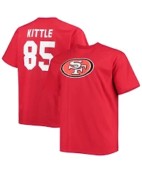 Men's Fanatics George Kittle Scarlet San Francisco 49ers Big and Tall Player Name and Number T-shirt