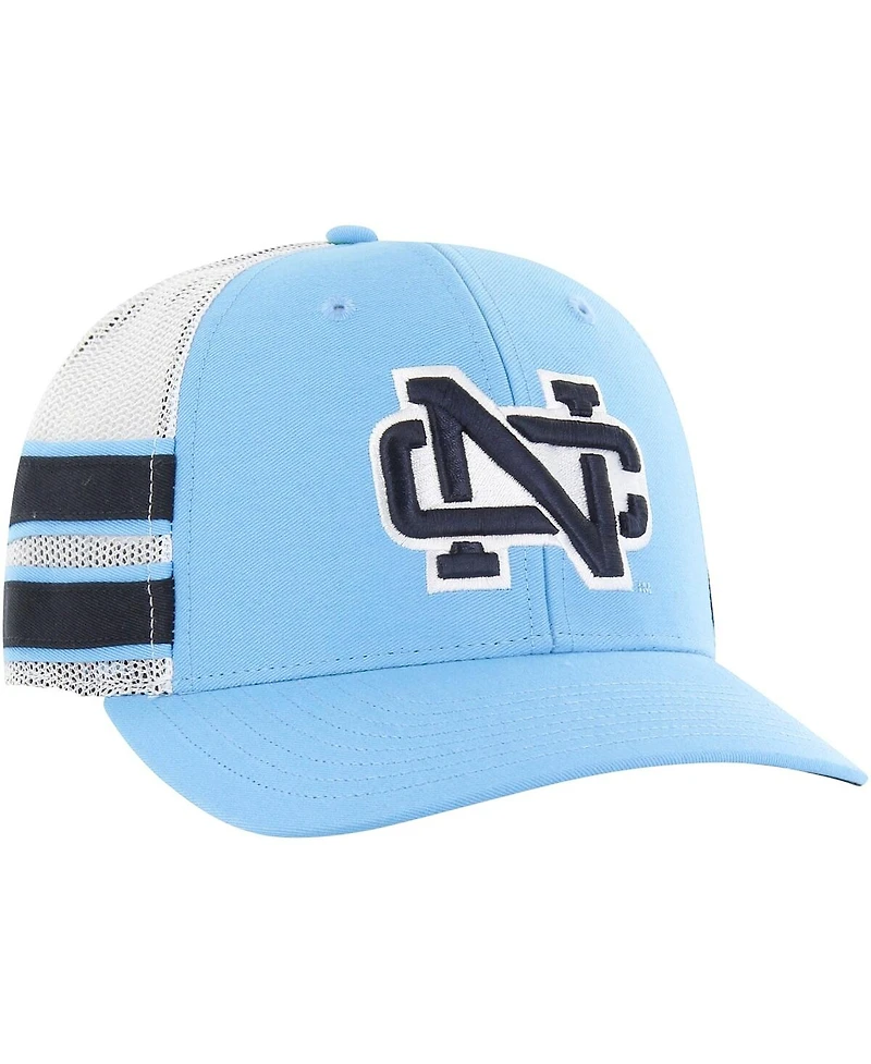 Men's '47 Brand Carolina Blue Distressed North Carolina Tar Heels Straight Eight Adjustable Trucker Hat