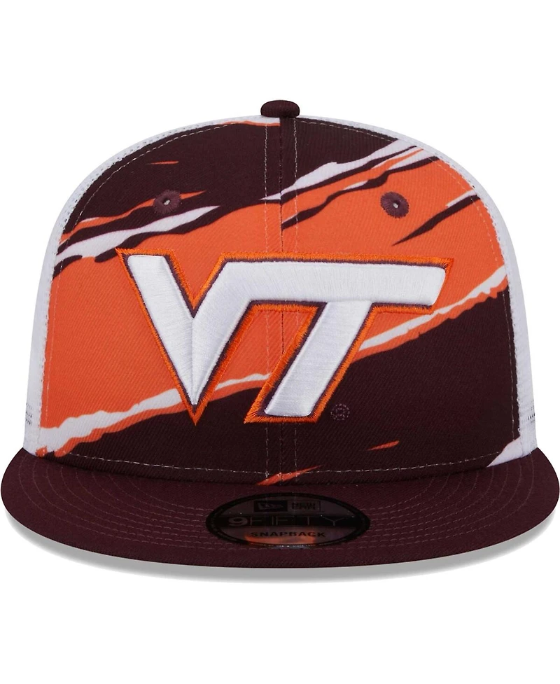 Men's New Era Maroon Virginia Tech Hokies Tear Trucker 9FIFTY Snapback Hat