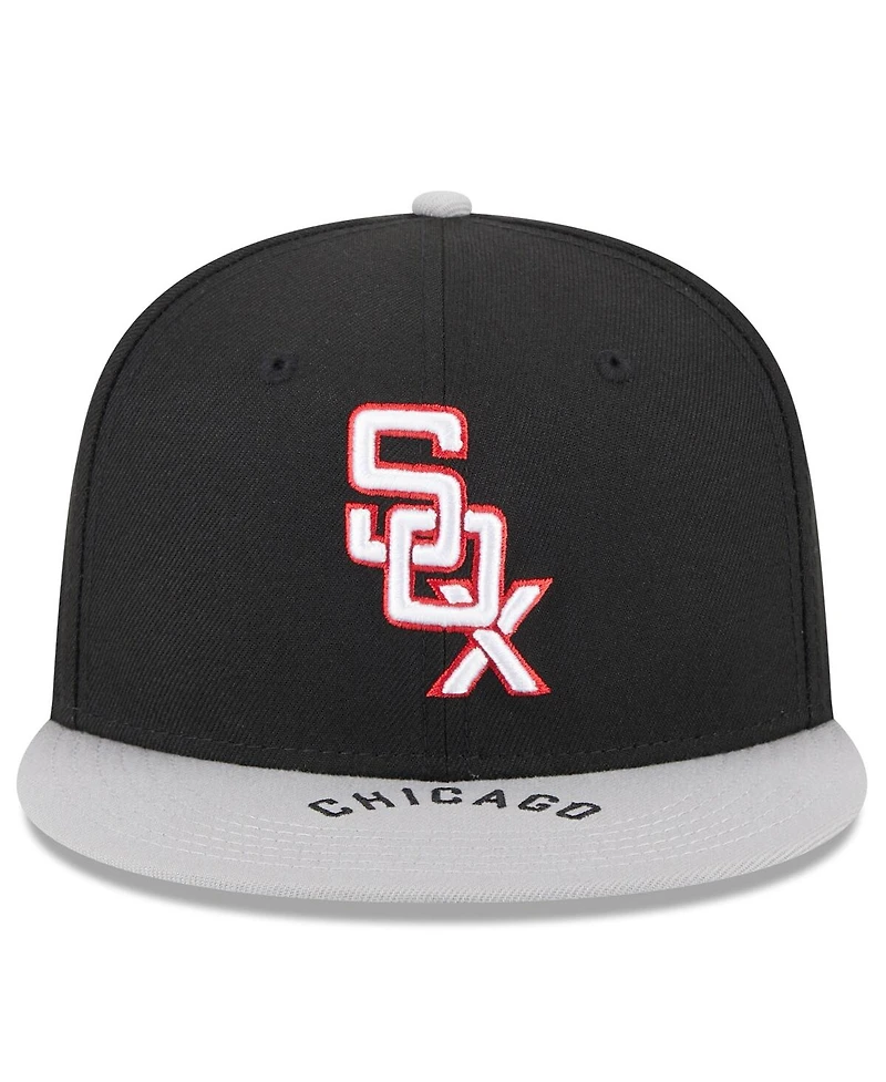 Men's New Era Black, Gray Chicago White Sox On Deck 59FIFTY Fitted Hat