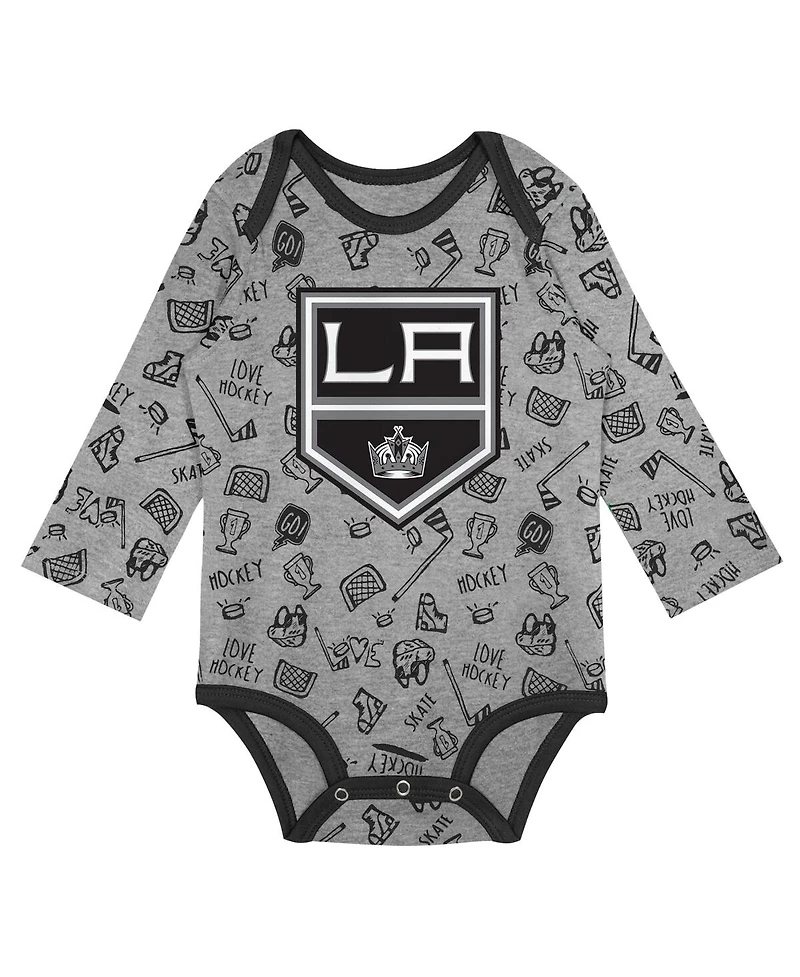 Baby Boys and Girls Gray Los Angeles Kings Dynamic Defender Long Sleeve Bodysuit
