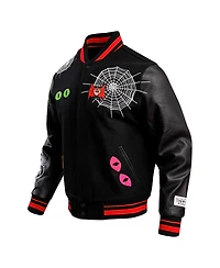 Men's Freeze Max Black Looney Tunes Taz Dracula Varsity Full-Snap Jacket