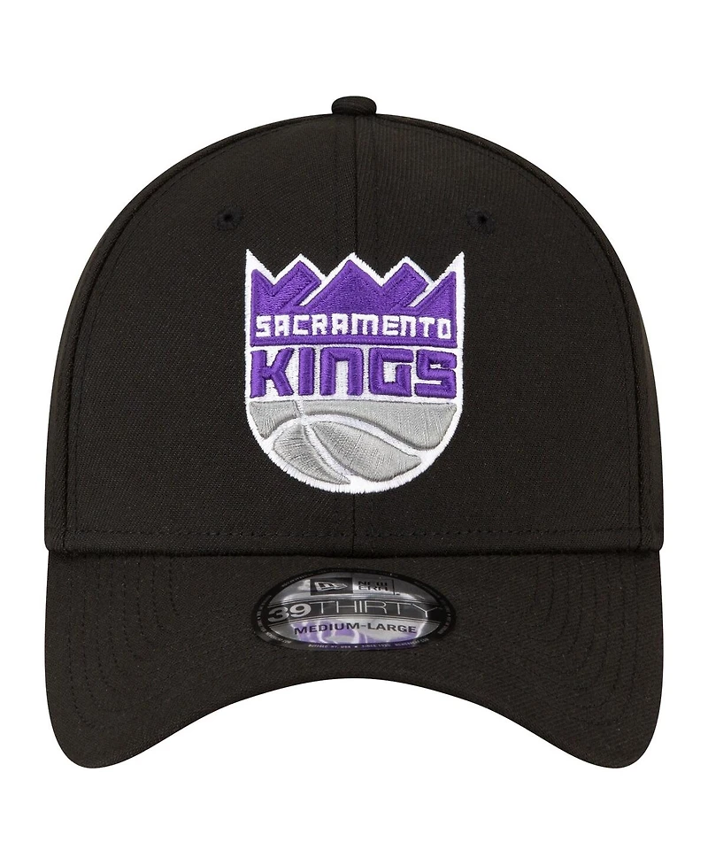 Men's New Era Black Sacramento Kings Logo 39THIRTY Flex Hat