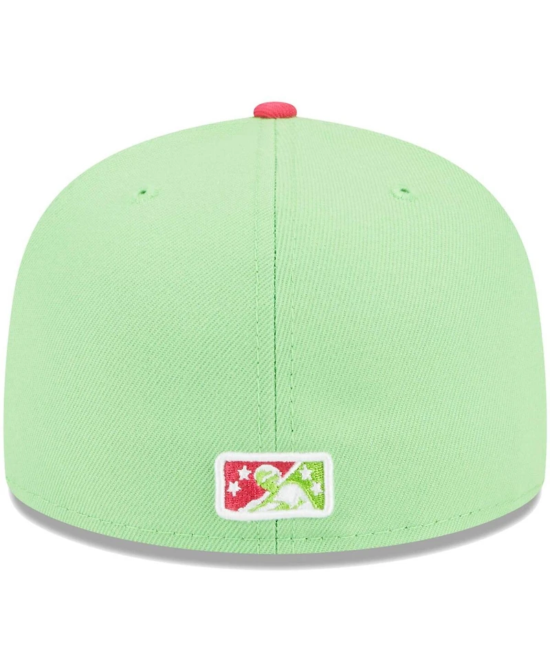 Men's New Era Green Pensacola Blue Wahoos Theme Nights Pensacola Mullets Alternate 2 59FIFTY Fitted Hat