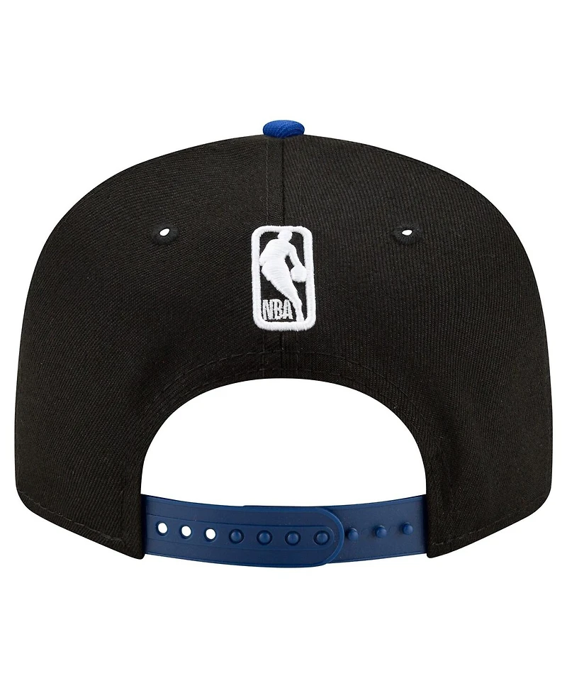 Men's New Era Black, Royal Golden State Warriors Official Team Color 2Tone 9FIFTY Snapback Hat