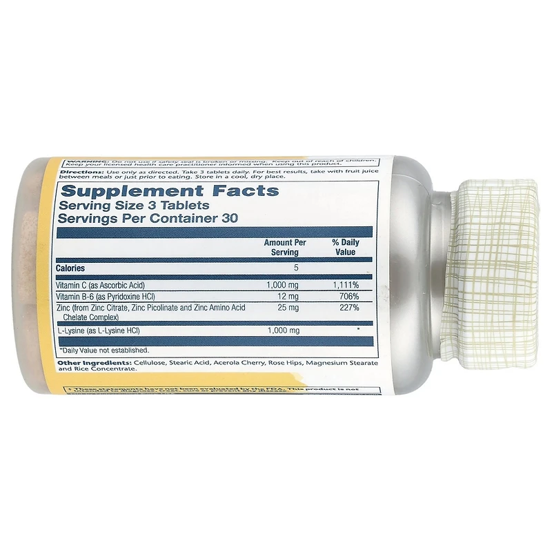 Solaray L-Lysine - 90 Tablets