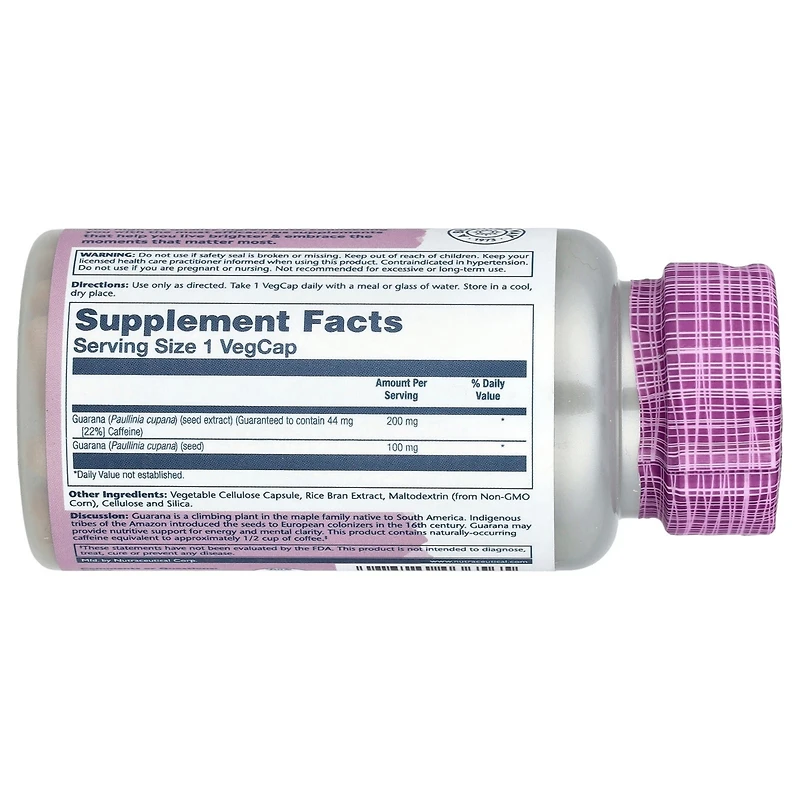Solaray Vital Extracts Guarana - 60 Vegcaps