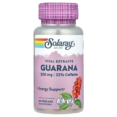 Solaray Vital Extracts Guarana - 60 Vegcaps
