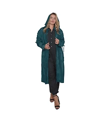 Women's Plus Size Denim Tencel Hooded Long Trench Coat