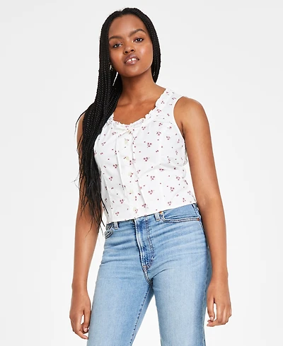 Levi's Women's Shane Cotton Tie-Neck Button-Front Top