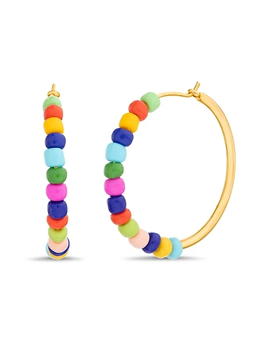 kensie Multi Beaded Hoop Earring