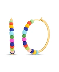 kensie Multi Beaded Hoop Earring