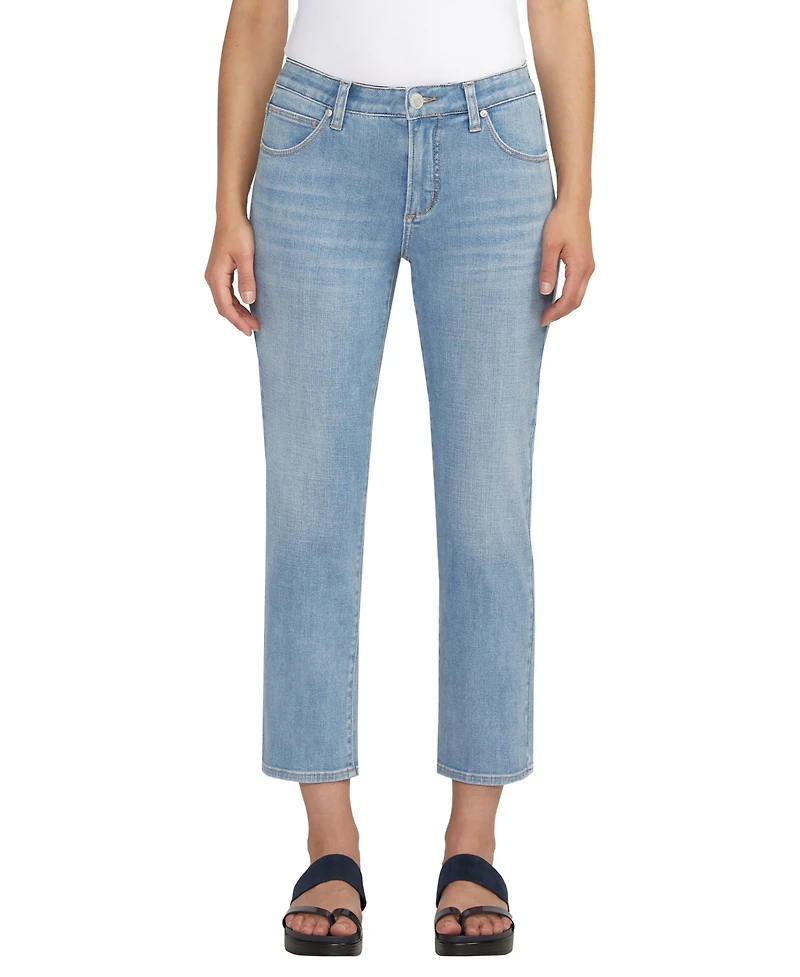 Jag Women's Ruby Mid Rise Straight Cropped Jeans