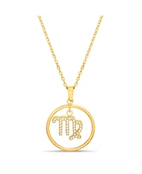 kensie Gold-Tone Virgo Dangle Round Pendant Necklace