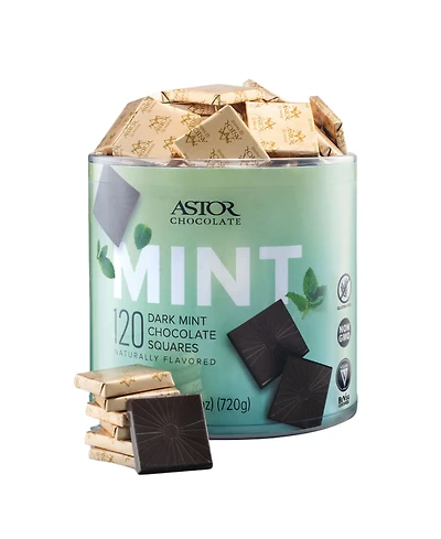 Astor Chocolate Petite Dark Mint Chocolate Squares Tub, 120 Pieces