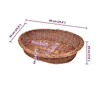 vidaXL Willow Dog Basket/Pet Bed Natural 35.4"