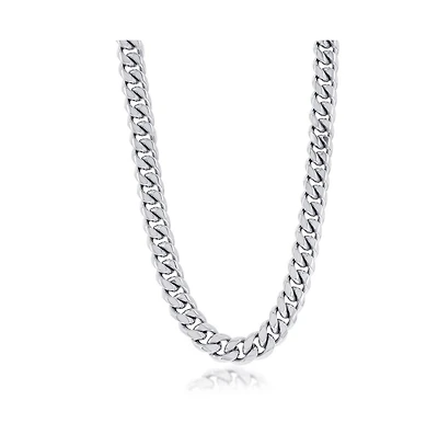 Metallo Stainless Steel 10mm Cuban Chain Necklace