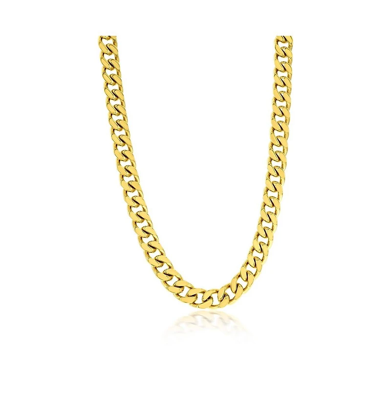 Metallo Stainless Steel 10mm Cuban Chain Necklace