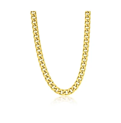 Metallo Stainless Steel 10mm Cuban Chain Necklace