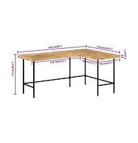 vidaXL Desk 65"x43.3"x30.3" Solid Wood Mango and Iron