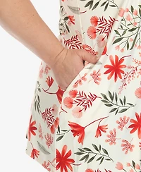White Mark Plus Floral Sleeveless Tunic Top