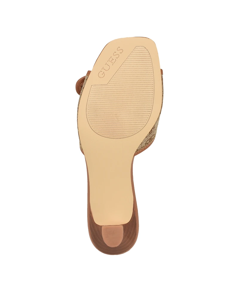 Guess Women's Dista Buckle Kitten Heel Sandals