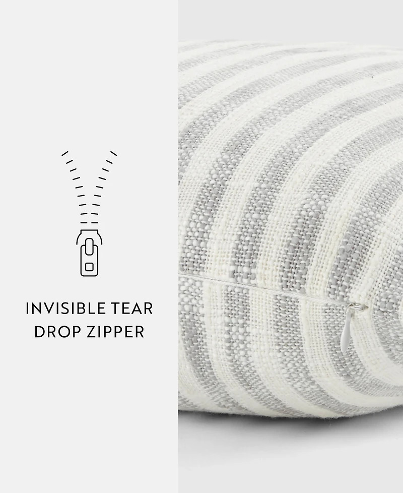 ienjoy Home Yarn Dyed Thin Stripe Decorative Pillow, 20" x