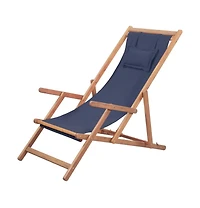 Folding Beach Chair Fabric and Wooden Frame