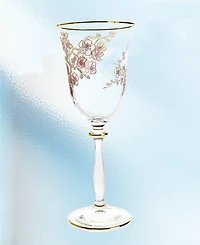 Vivience Floral Design Wine Glasses 6.25 oz, Set of 4