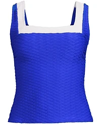 Lands' End Women's Texture Square Neck Tankini Swimsuit Top