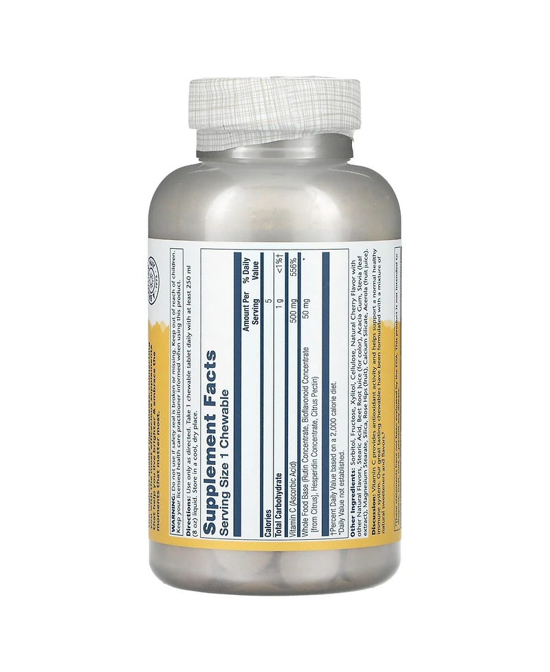 Solaray Vitamin C Chewables Natural Cherry 500 mg - 100 Chewables