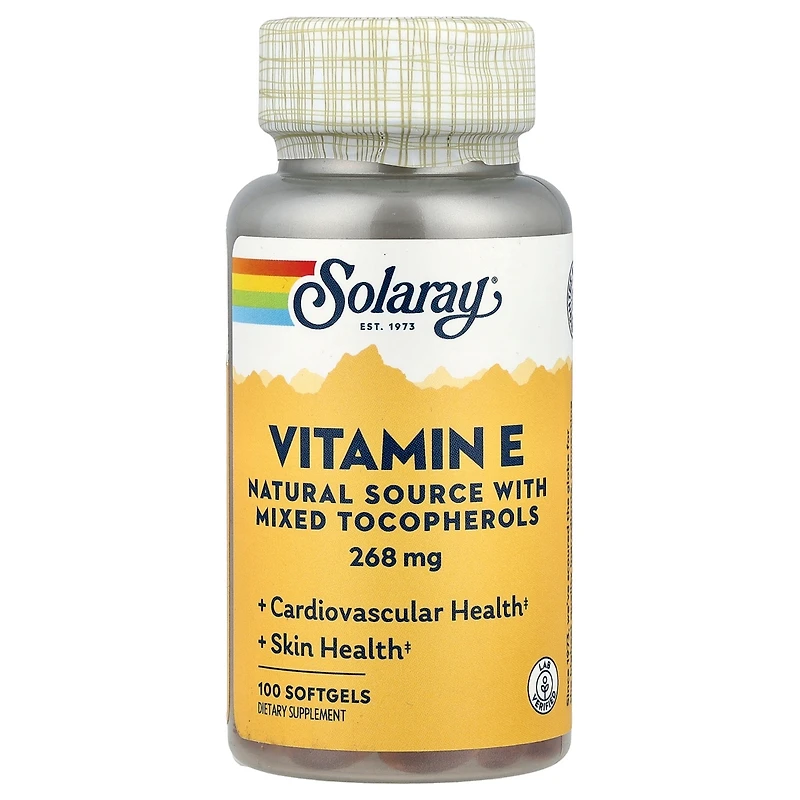 Solaray Vitamin E - 100 Softgels