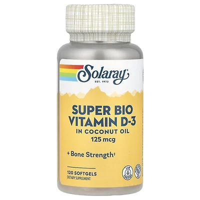 Solaray Super Bio Vitamin D-3 125 mcg - 120 Softgels