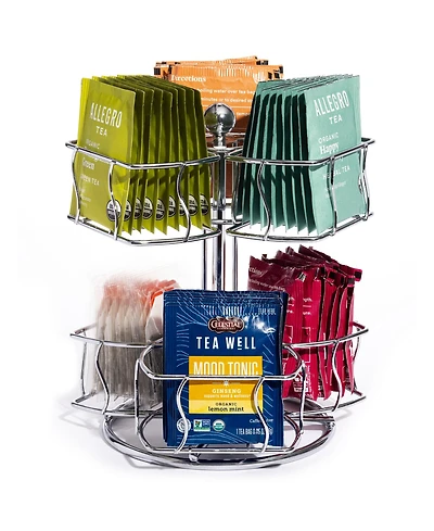 Sorbus Tea Bag 2 Tier Lazy Susan Organizer