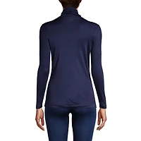 Lands' End Petite Silk Interlock Turtleneck Long Underwear Top