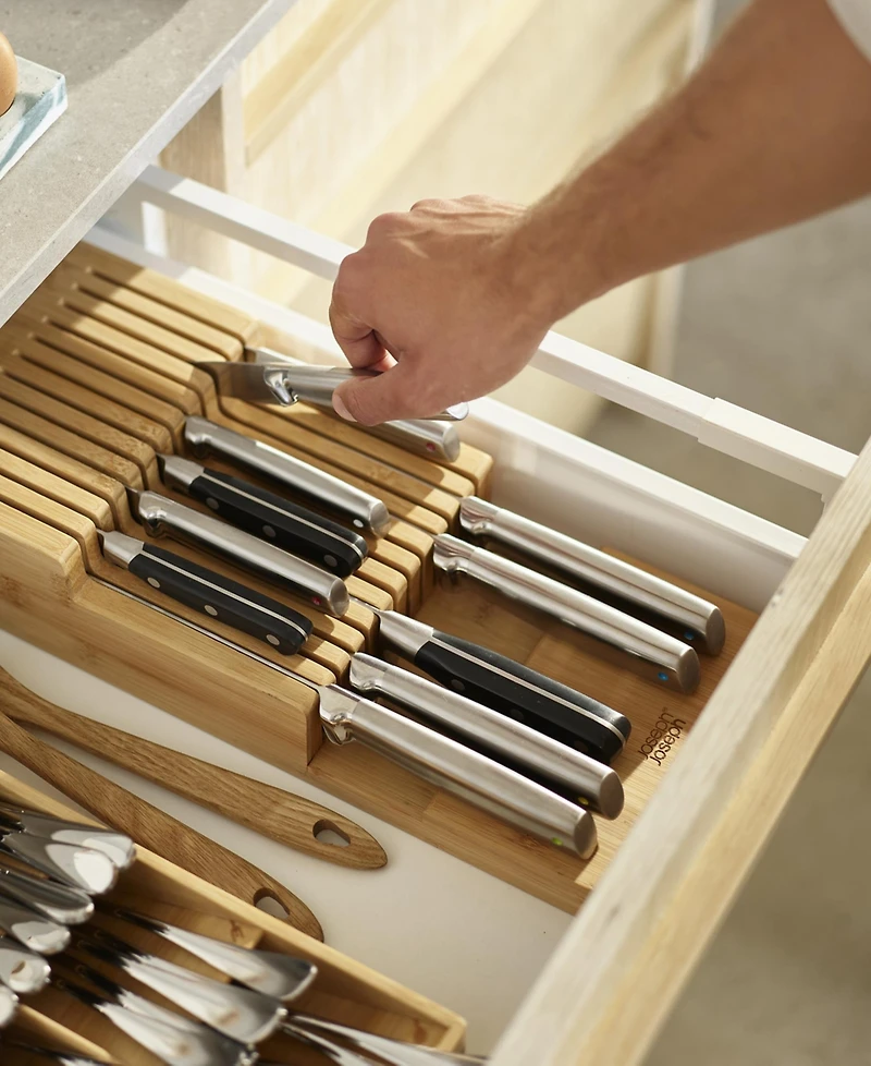 Joseph Joseph Drawerstore Large Bamboo 2-Tier Knife Organizer