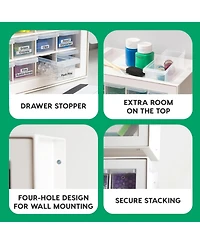 Iris Usa 16 Drawer Stackable Storage Cabinet for Hardware Crafts, White - Small Organizer Utility Chest, Scrapbook Art Hobby Multiple Compartment