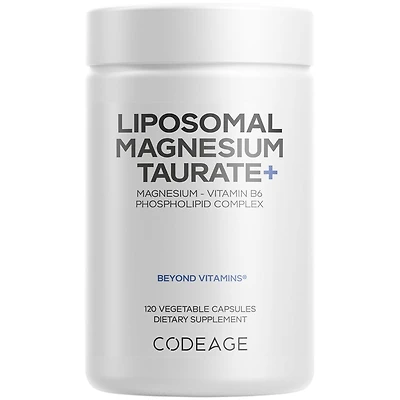 Codeage Liposomal Magnesium Taurate+ Supplement - Magnesium from Magnesium Taurate, Vitamin B6 as Pyridoxal 5-Phosphate, 2-Month Supply