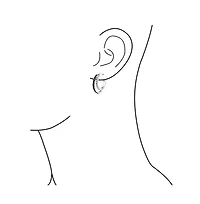 Bling Jewelry Black White Circle Cubic Zirconia Pave Cz Prom Double Hoop Earrings 1.5 Inch Diameter