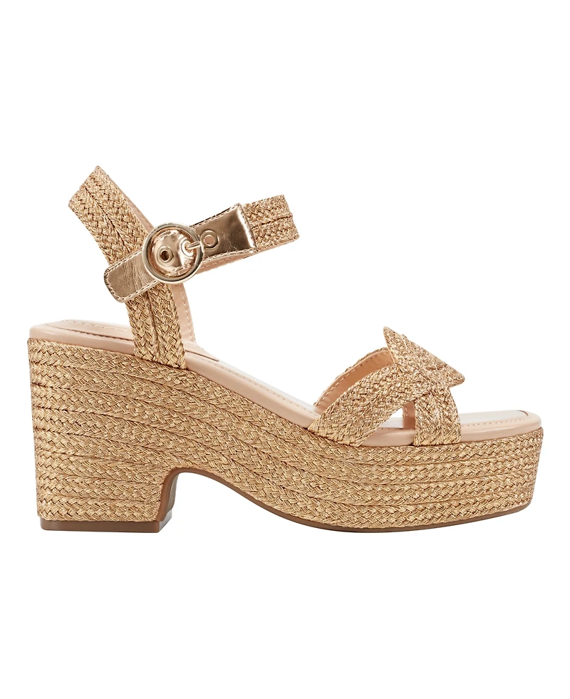 Bandolino Women's Sabinna Platform Braided Wedge Sandals - Gold