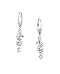 Bling Jewelry Ocean Animal Nautical Beach Vacation Seahorse Dangling Earrings Sterling Silver Lever back