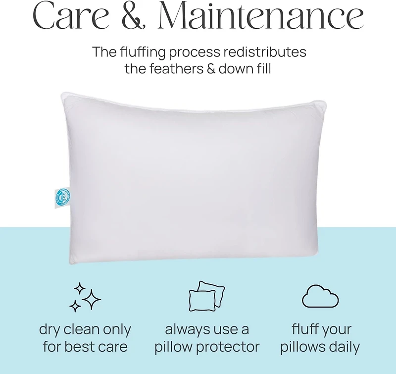 East Coast Bedding 10% Down, 90% Feather Bed Pillow King, Pack of 2